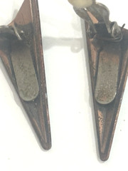 Vtg Matisse Renoir Copper Turquoise Enamel Geometric Necklace Clip On Earrings