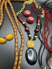 Vintage Boho Jewelry Lot 3 Necklaces 3 Earrings Sun Pendant