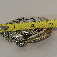 VTG Two Tone Metal Silvertone Santa Head Brooch Pendant Signed Best 3 1/8” Head