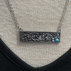 Vintage Faux Turquoise Floral Alloy Necklace Stone Jewelry Women Western Rodeo