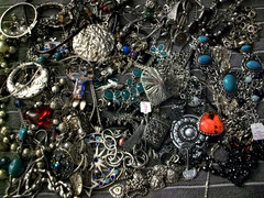 Vintag- Now Mystery Jewelry Bags – Mostly Silver Toned – All Wearable!