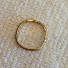 Vintage 14k Gold Band Ring- Square Shape Size 6