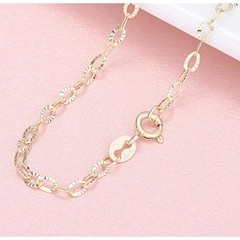 1PC Solid Silver Vermeil Flat Link 2.5mm Wide Chain Necklace Gold/Silver FESV36