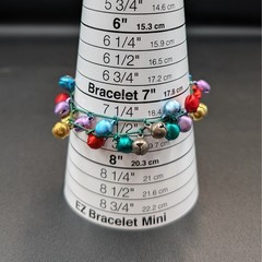 Vintage Multicolor Jingle Bell Bracelet Holiday Festive Charm 7.5in