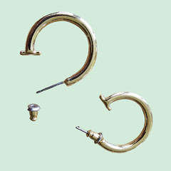 Vintage 18K Gold Plated Hoop Earrings For Pierced Ears 1980’s – Made in UK