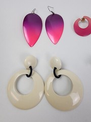 VTG Lot of 6 Pierced Earrings Various Colors and Styles Post Dangle Hook Fashion