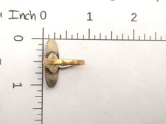 Vintage Sterling Gold Wash Signed JP Jane Popovich Navajo Elongated Jade Ring