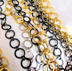 VTG RUNWAY NAPIER LUXE 36″ SWEEPING MULTICHAIN MIXED METAL NECKLACE MODERNIST