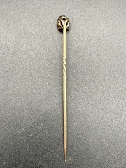 Antique 10k Or Better Yellow Gold and Almandine Garnet Solitaire Stickpin