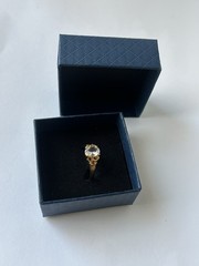 Vintage Clear Cubic Zirconia Ring Gold Plated Womens Size 7