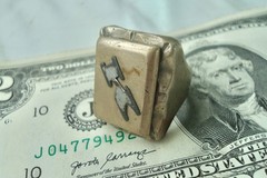 HEAVY 1940’s Vintage “K” MONOGRAM Initial Nickel-Plated Brass BIKER RING Size 9
