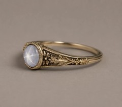 Natural Star Sapphire Ring 925 Sterling Silver Vintage Filigree Handmade Ring