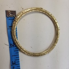 Vintage Gold Tone Solid Textured Nautical Bangle Bracelet