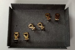 Evan St Clair 3 Pairs Clip On Earrings Gold Tone Genuine Diamond Dust MCM Modern