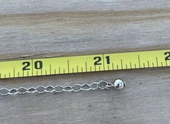 VTG Sterling Silver 925 Aqua Blue Glass Station Necklace Adjustable 21” Signed