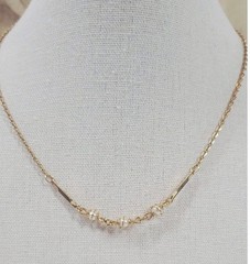 Vintage Avon Gold Tone Faux Pearl Caged Dainty Necklace 14.5 In