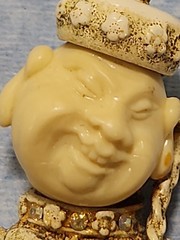 Rare Brooch 3″ Rhinestone Laughing Smiling Budda Asian Pin Brooch Signed HAR