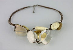 Retired Vintage Silpada Sterling Silver 925 Mixed Stone & Carved Flower Necklace