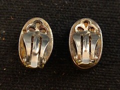 Antique Taxco Sterling Silver Purple Goldstone Gemstone Earrings .5 Inches 10…