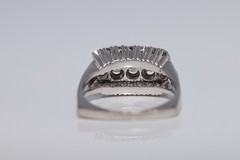 Antique Circa 1920s Art Deco 18k Gold Natural Diamond Decorated Ring