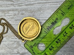 Gold Plates 1936 Mercury Dime Pendant With Iridescent Rhinestones, 16” Chain