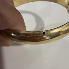 VTG Vermeil 925 HINGED BRACELET HEAVY GOLD PLATED MADE IN ITALY “small Cut!!!”