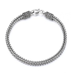 Silver Bangle Bracelet Chain Popular Vintage Bracelets Mens Gift