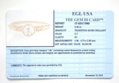Antique Art Deco Engagement 14K Rose Gold Ring Size 7 UK-N1/2 EGL USA