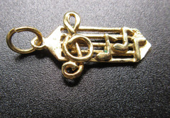 Treble Clef and notes musical staff gold plated /tone dangle 3/4″ charm