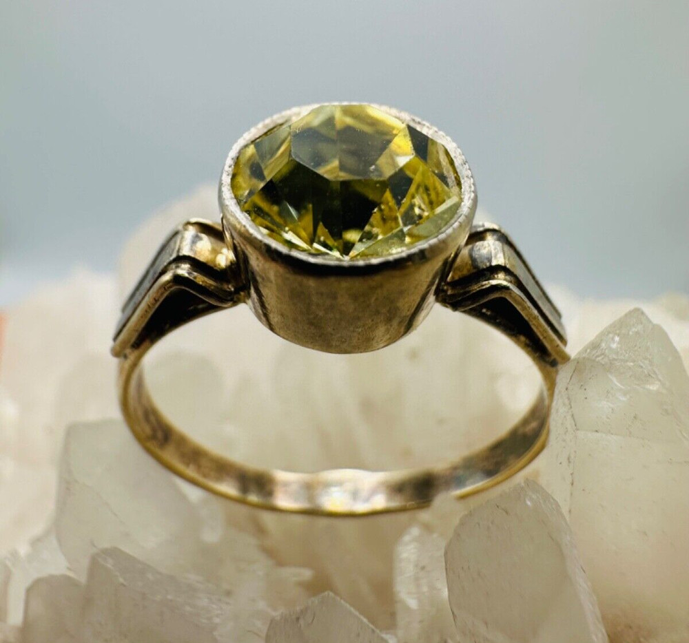 Vintage Gilt Silver Engagement Ring 875 soviet Women’s Jewelry