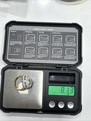 Vintage 18KT GE Gold Plated High Prong Set Cubic Zirconia Ring 8.25