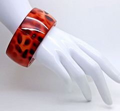 B001 Thick Leopard Animal Print Acrylic Cuff 1.35″ Wide fashion jewelry Bracelet