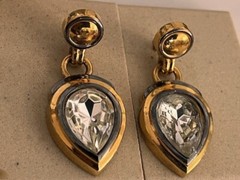 Lanvin Clip on Crystal earrings Vintage Lanvin Germany
