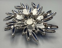 Juliana D&E BOOK PIECE Brooch Multi Blue Navettes w/AB & Clear Rhinestones 2.6”
