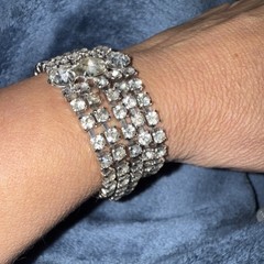 Beautiful vintage GARNE signed 1960s Bracelet 5 Row Tennis 3 Large Stones