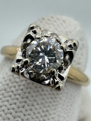Original Vintage Antique 14k Gold Diamond Engagement Promise Estate Ring
