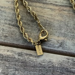 Vintage 90s REVLON twisted classic rope chain necklace in gold tone