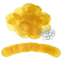 20Pcs Capiz Shells 5cm/2″ Round Natural Shells with Silver Ring, Gold