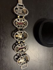 Vtg MCM Mid Century Modern SELRO SELINI Blackamoor Princess Face Bracelet 7”