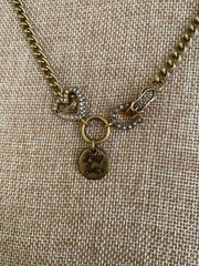 Lady Juicy Necklace Vintage Y2K 15″ Gold Choker Chain Love Luck Couture