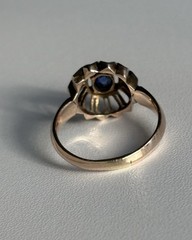 Antique Edwardian 10k Rose Gold HALO Ring Size 8 Ladies STUNNING RARE SETTING