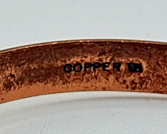 Vintage Wheeler Mfg. Copper Turquoise Cuff Bracelet 6 3/4″ 9.5mm Wide