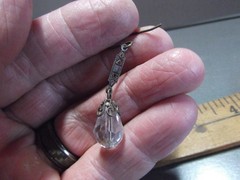 1 Pair Unique 1.5″in Glass Clear Crystal Antique Tear Drop Shape Dangle