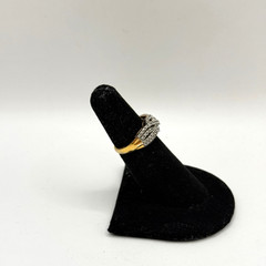 925 Sterling Silver Gold Tone Crossover Infinity Ring Size 5 Multi Row Statement