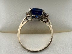 Vintage Kimberly 10K Gold, 3.7 ct Blue Tanzanite & Spinel Ring Size 6 – 2.7 gm