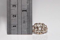Antique Circa 1920s 18k Gold Art Deco Natural Diamond Decorated Ring
