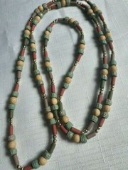 Vintage Multi Colored Ceramic Beaded Necklace 47 Inches As Pictured