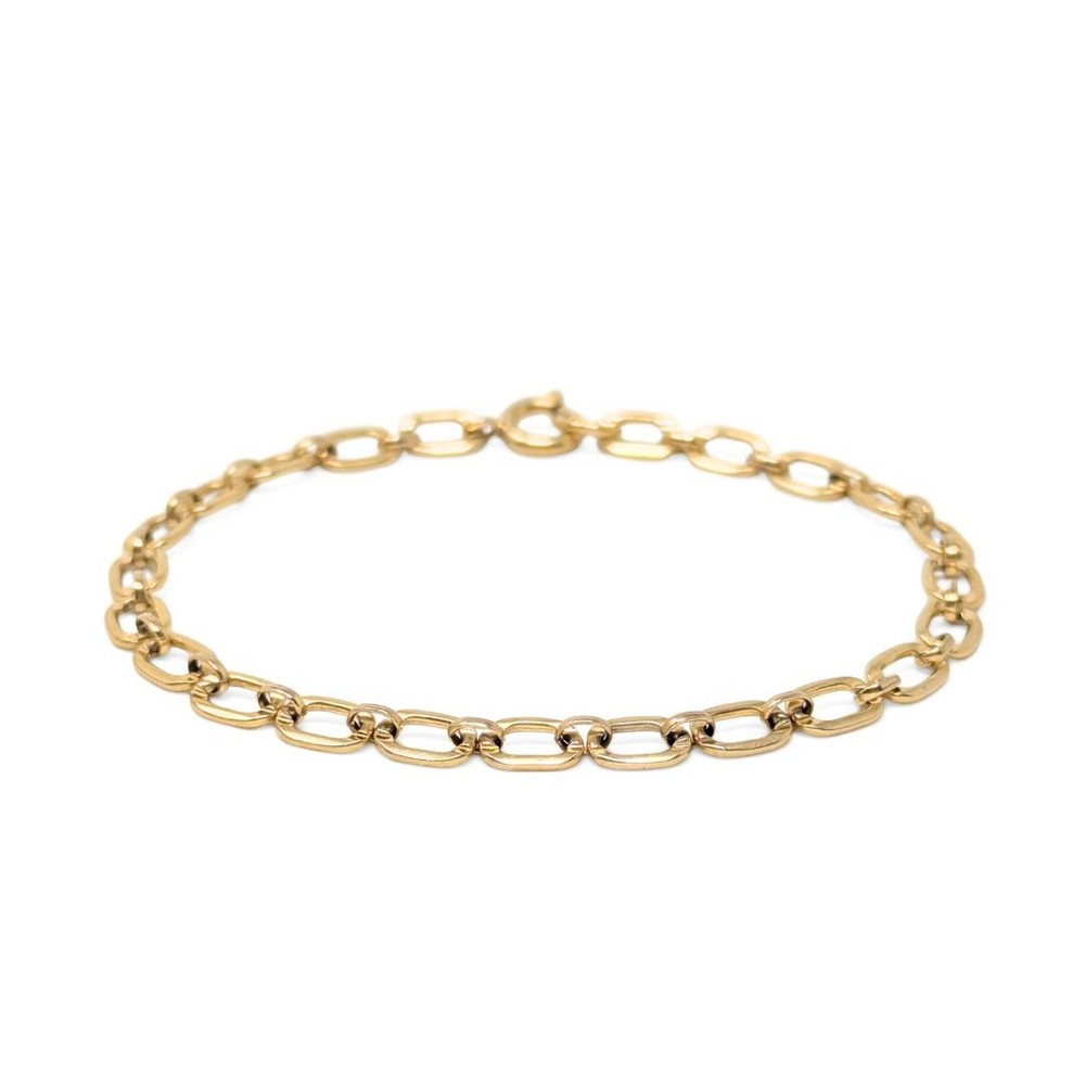 Vintage 12K GF Gold Filled Oval Link 7.25″ Chain Bracelet, 4.6mm, 3.2g