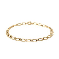 Vintage 12K GF Gold Filled Oval Link 7.25″ Chain Bracelet, 4.6mm, 3.2g