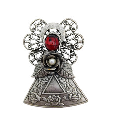 Vintage Kenneth Cole Angel Brooch Silver Tone Celestial Guardian Y2K Whimsy